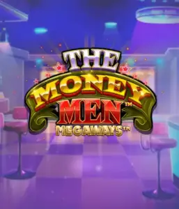 Experience the exciting world of The Money Men Megaways game by Pragmatic Play, featuring a striking logo with sparkling stars against a lavish casino backdrop. This graphic captures the glamour and excitement of Megaways slots with its stunning colors and design. Ideal for gambling fans seeking Vegas-style excitement. 