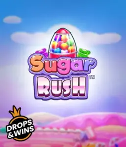 Dive into the delightful world of the Sugar Rush slot game by Pragmatic Play, showcasing a vibrant candy dispenser against a dreamy candy landscape. This image evokes the fun and excitement of the game, highlighted with multicolored candies and engaging typography. Perfect for players seeking a sweet adventure, offering a delightful gaming experience. 