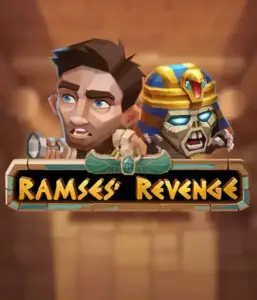 Uncover the mysterious world of Ramses' Revenge slot by Relax Gaming, showcasing a surprised explorer and a fierce mummy against an Egyptian tomb backdrop. This image captures the drama of tomb exploration, ideal for adventure seekers, offering a captivating escape. 